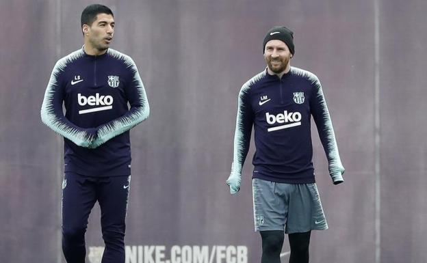 Messi. durante un entrenamiento de la última semana.