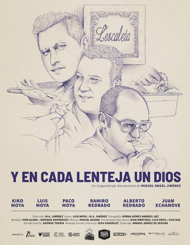 Y en cada lenteja, un Dios. Director: Miguel Ángel Jiménez.Año: 2018. Duración:95 minutos. País: España. Guión: Luis Moya y Miguel Ángel Jiménez. Música: Pascal Gaigne.Género: Documental.