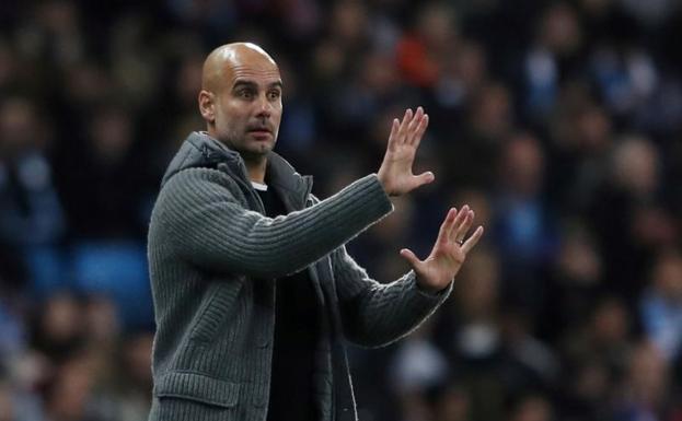 Pep Guardiola, durante un partido del City.