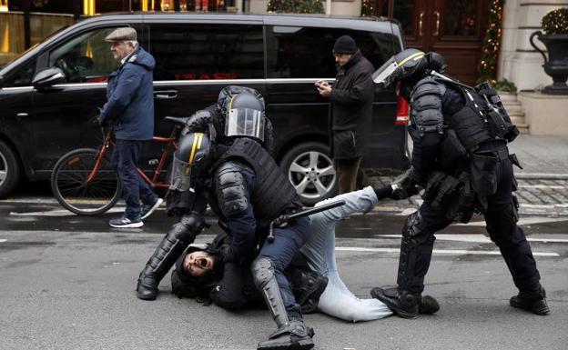 Imagen de París durante la protesta.