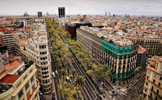 Vista de la avenida Diagonal de Barcelona. 