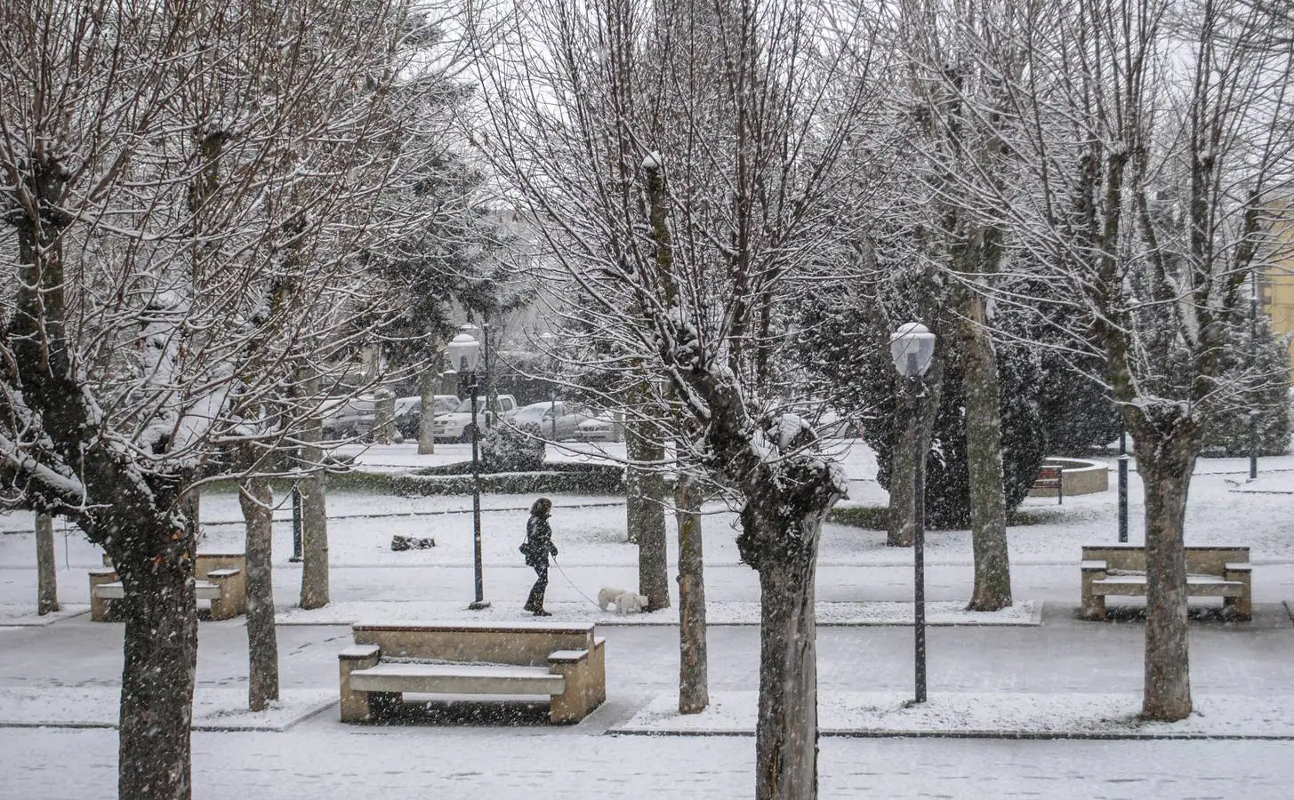 La nieve ha cubierto hoy Reinosa.