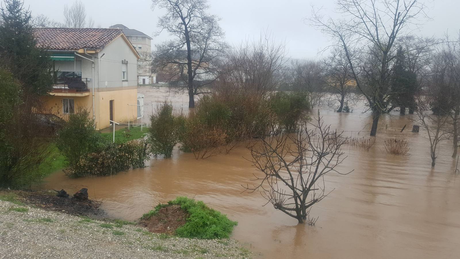 Fotos: Crecida del río Pas a su paso por Salcedo, Vioño y Oruña