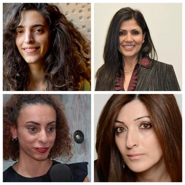 De izquierda a derecha, Dalia Taha, Samah Sabawi, Kawther Abu Hani y Maya Abu-l Hayat. 