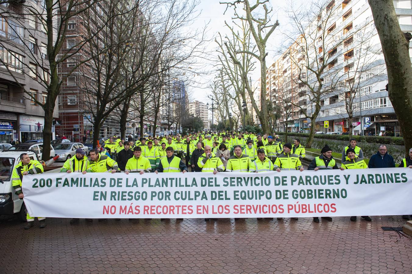 Fotos: Protesta de los trabajadores de Parques y jardines de Santander