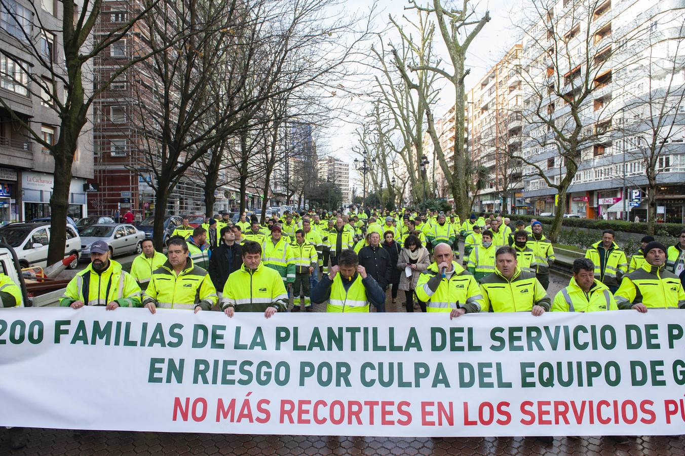 Fotos: Protesta de los trabajadores de Parques y jardines de Santander