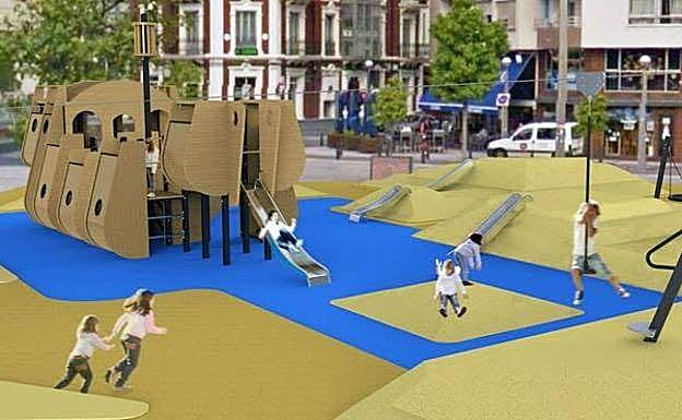 Comienzan las obras de instalación del parque infantil de la Plaza de La Llama
