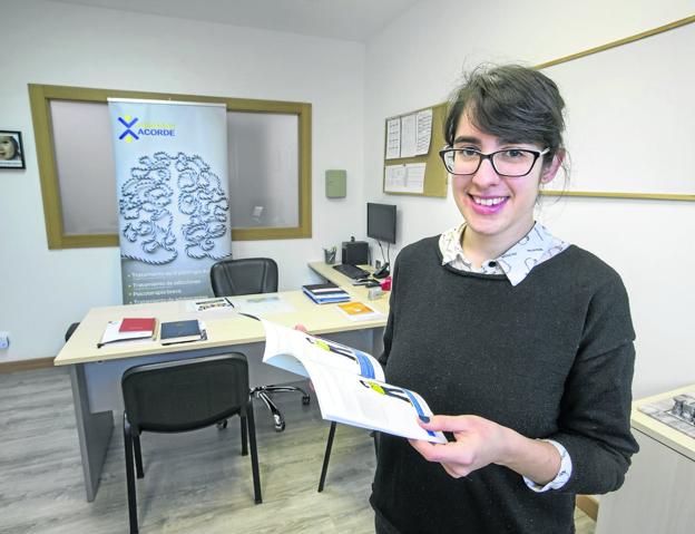 Andrea García, en la sede de la Fundación Acorde, en Nueva Montaña. 