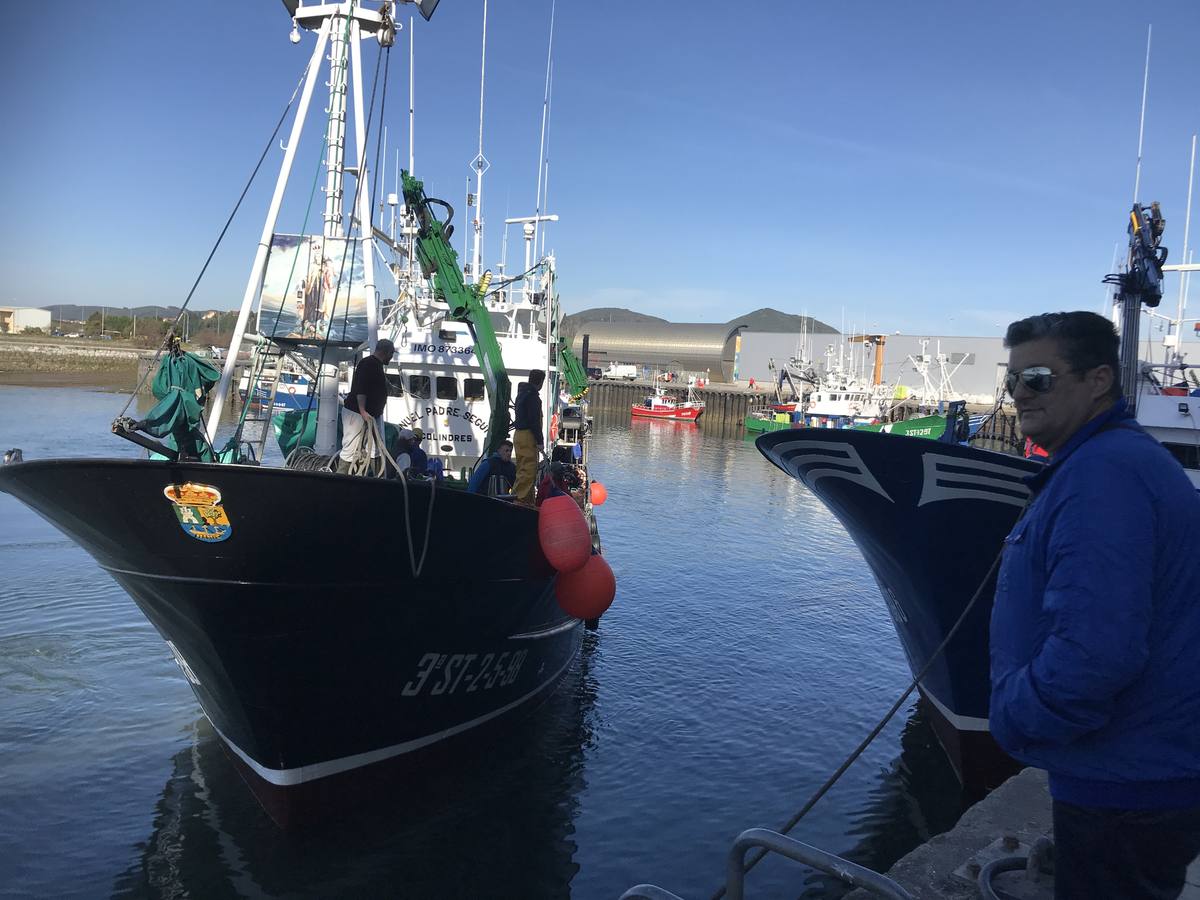 Fotos: Descarga de los primeros bocartes en el puerto de Santoña