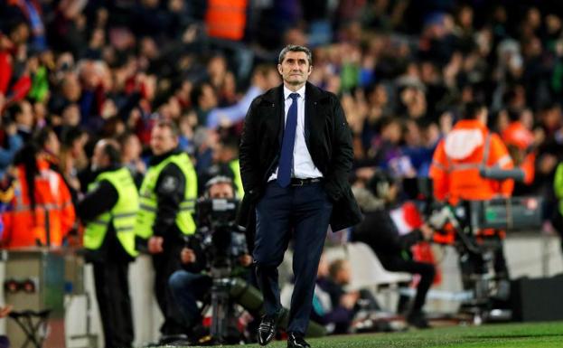 Ernesto Valverde, durante el encuentro de su equipo frente al Rayo Vallecano.