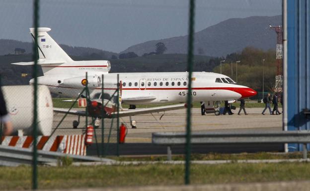 El Falcon del presidente, en el Seve Ballesteros.