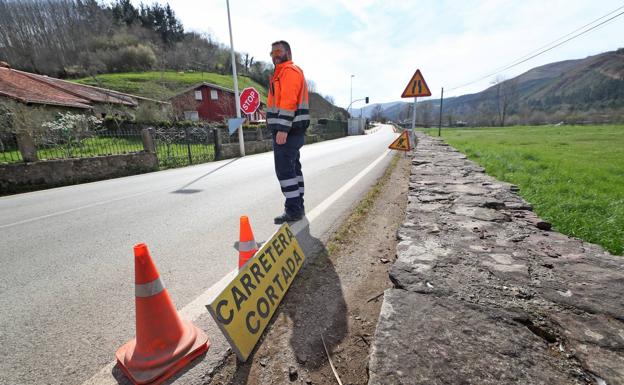 La carretera de Ruente este martes