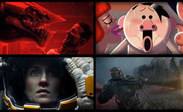 Cuatro de los cortometrajes de 'Love, Death & Robots'.