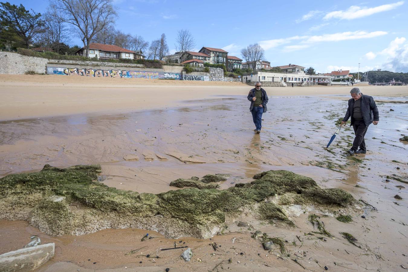 Fotos: La Playa de La Magdalena, ayer en la bajamar