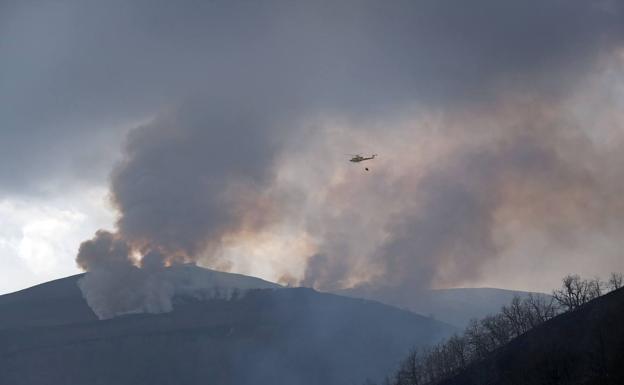 Incendios en Barcena Mayor a principios del mes de marzo.