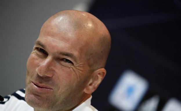 Zinedine Zidane, en rueda de prensa. 