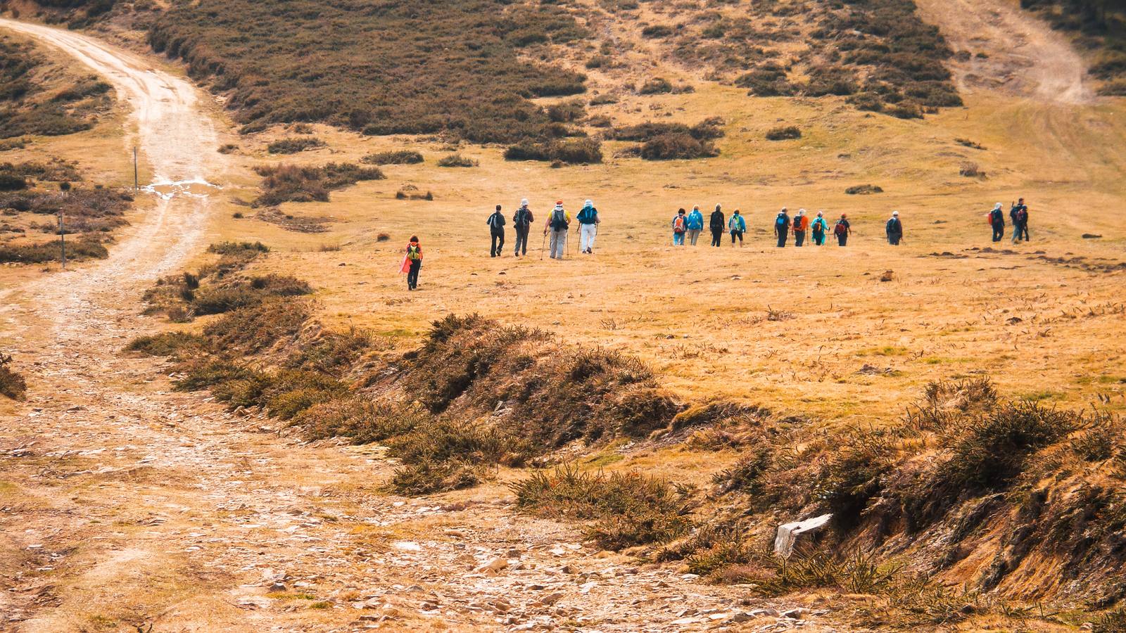 El grupo en busca de un lugar para comer.