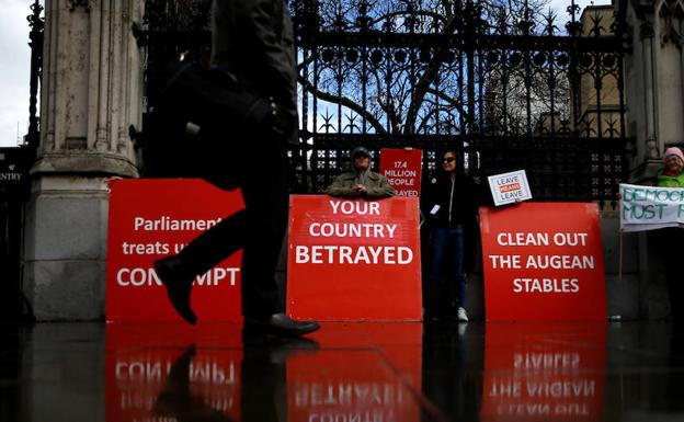 Protesta a favor del 'brexit' en Londres.