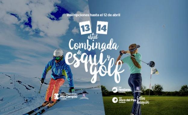 Cartel de la I Combinada de esquí y golf que se celebrará en el centro cántabro