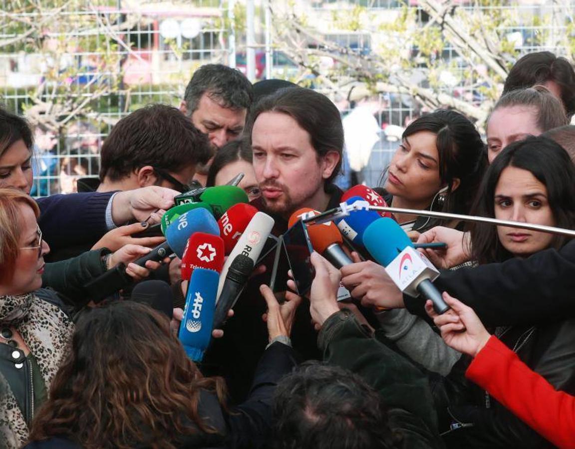 Fotos de la jornada electoral, candidatos y anécdotas en las votaciones de las elecciones generales 28A. En la imagen, Pablo Iglesias. 