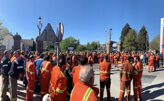 La concentración de los trabajadores del pasado lunes.