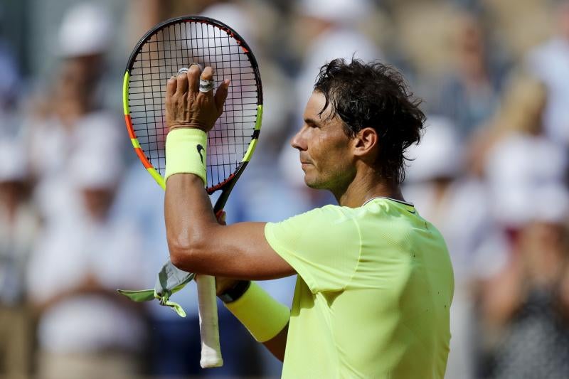 Nadal celebra la victoria ante Londero. 