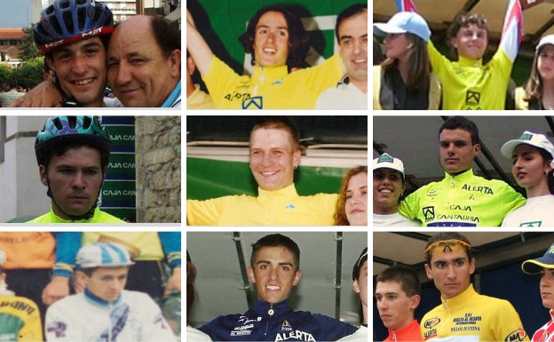 Arriba, de izquierda a derecha, David de la Fuente (ganador de la Vuelta al Besaya en 1999), Hugo Carrio (ganador en 1996) y Mikhail Ignatiev (ganador en 2002). En la fila del medio, Sergio Paulinho (ganador en 1998), Sebastian Lang (ganador en 1997) y Luis León Sánchez (ganador en 2001) y Abajo, Roberto Heras (segundo y ganador de la Montaña en 1992), Alberto Contador (ganador en 2000) y el fallecido Víctor Cabedo (vencedor en 2007). Ellos fueron algunos de los triunfadores en esta Vuelta al Besaya.