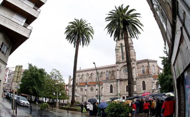 Las palmeras de 25 metros de altura que presiden el acceso a la sacristía del templo.