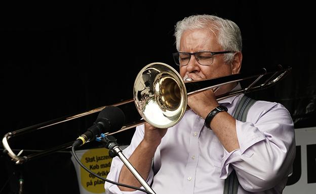 Dan Barrett en el festival de jazz de Copenhagen 2018.