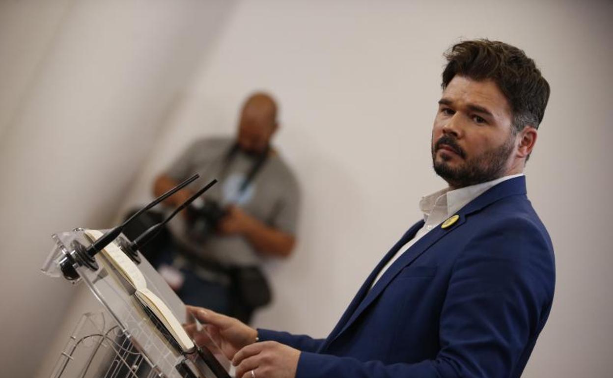 El portavoz de ERC en el Congreso, Gabriel Rufián. 