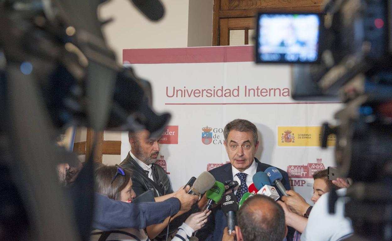 José Luis Rodríguez Zapatero, esta mañana en la UIMP.