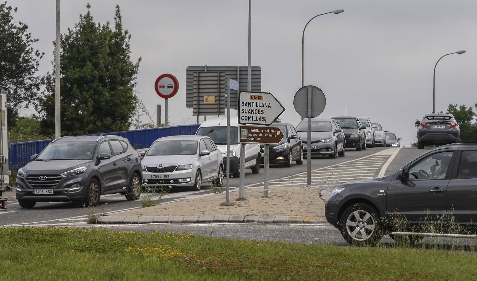 Fotos: Hundimiento de la calzada (A-67, a la altura de Barreda)