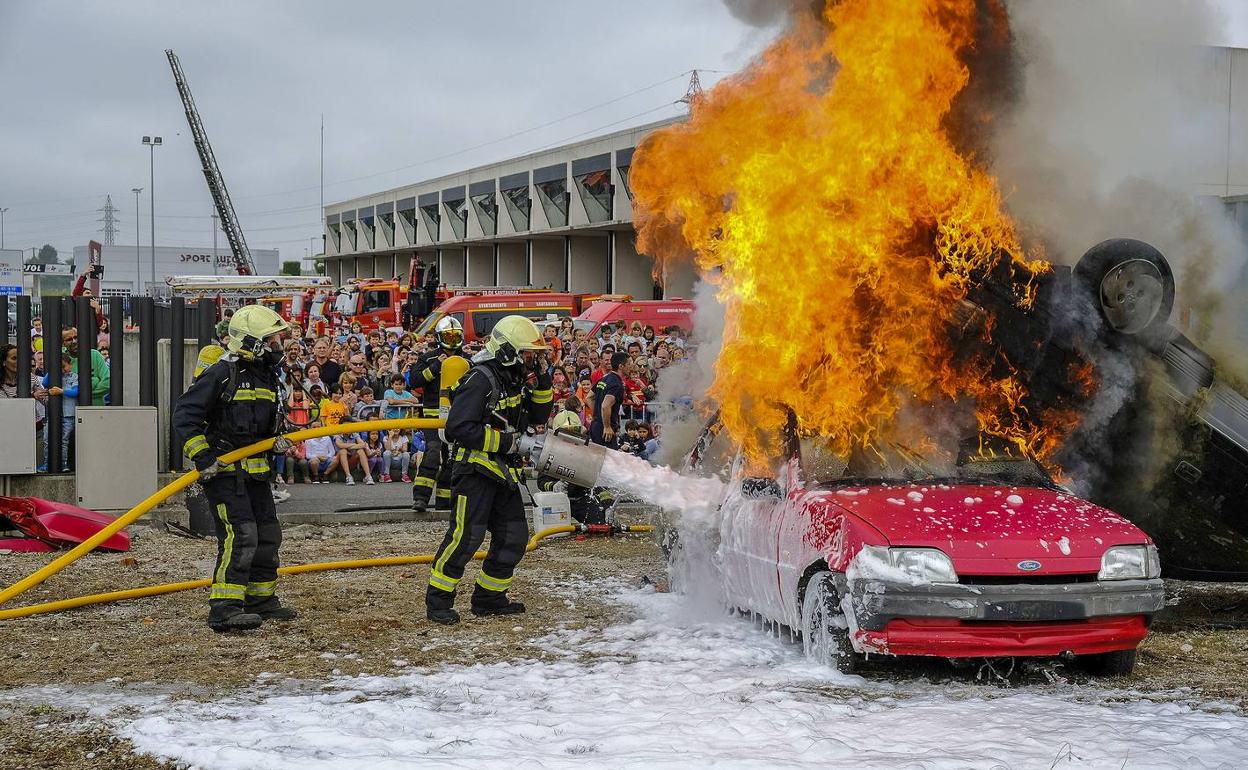 Simulacro de los bomberos de Santander 