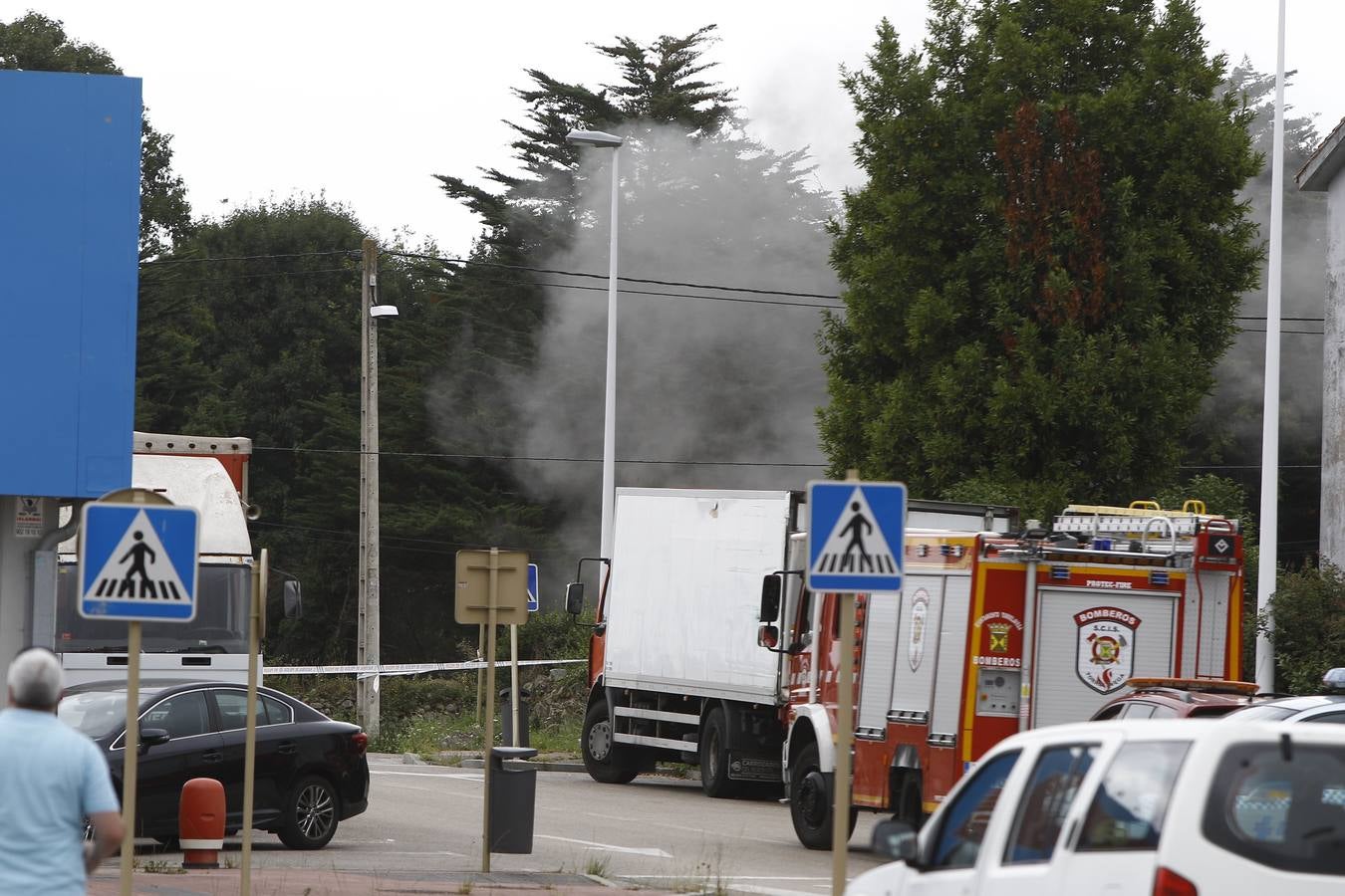 La explosión del artefacto ocasionó una gran himareda en la zona.