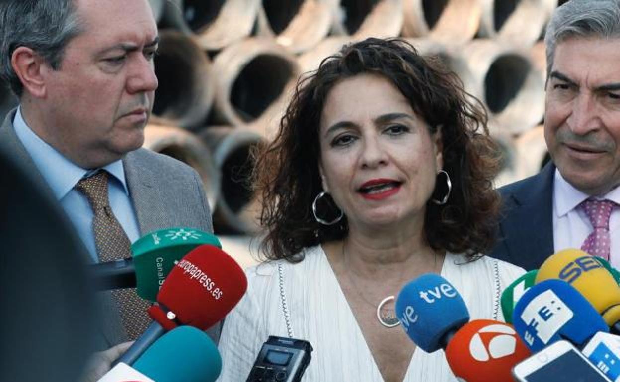 La ministra María Jesús Montero, en declaraciones este martes a los medios.