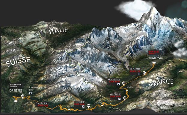 Recorrido OCC de la Ultra Trail del Mont-Blanc.