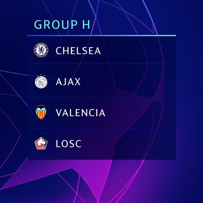 El grupo H del Valencia en esta Champions League.