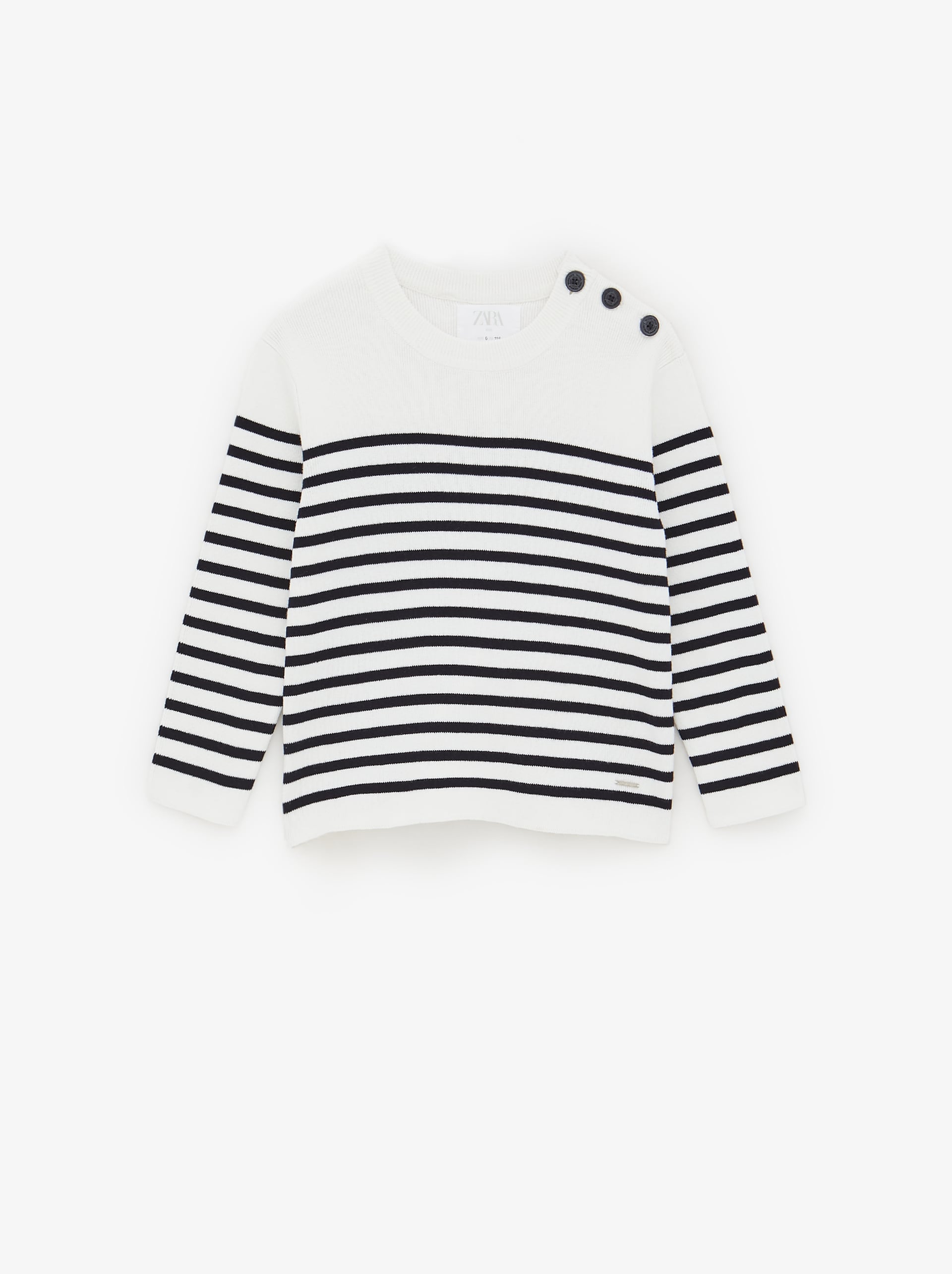 Jersey de rayas marineras, de Zara (17,95 euros).