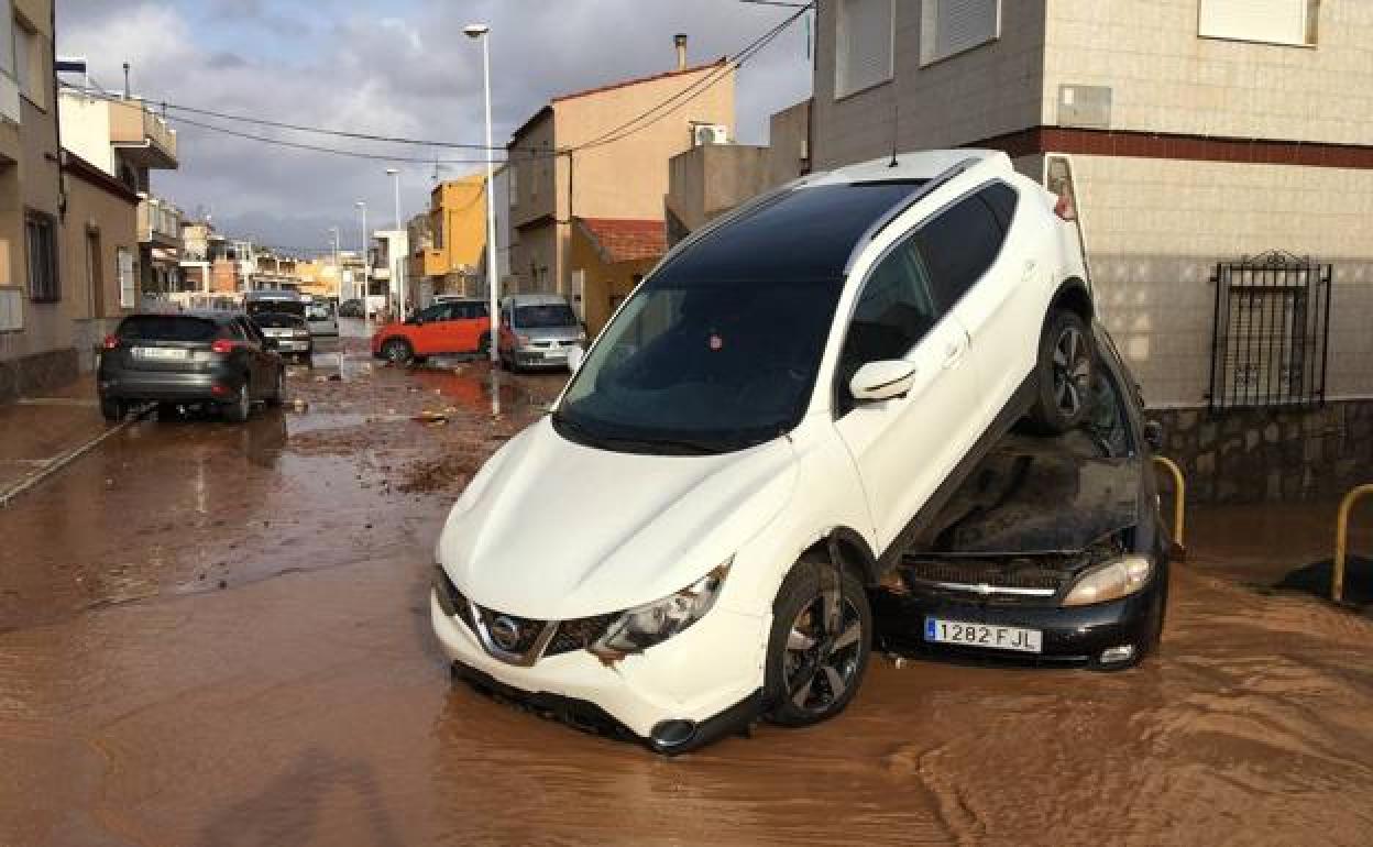 Destrozos causados por la lluvia en Los Nietos. 