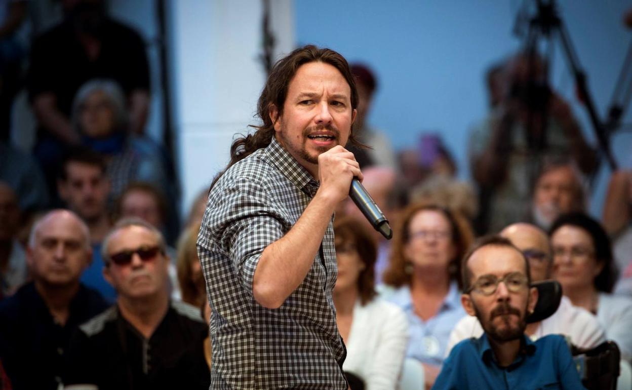 Pablo Iglesias, durante un acto de precampaña 