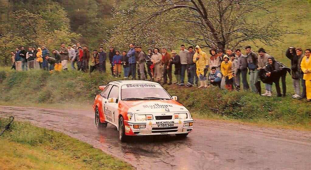 Chus Puras en 1989, su primera victoria en el Rally.