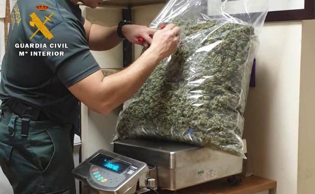 Marihuana lista para vender en una casa de Ajo.