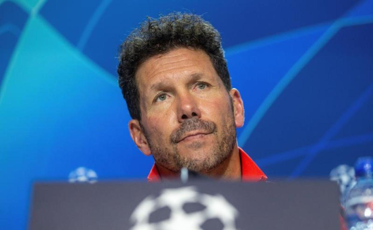 Diego Simeone, durante la rueda de prensa. 