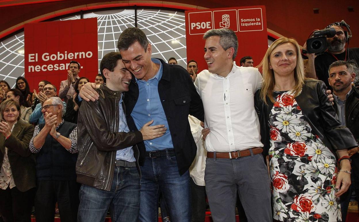 Mitin del PSOE en Santander el pasado mes de febrero.