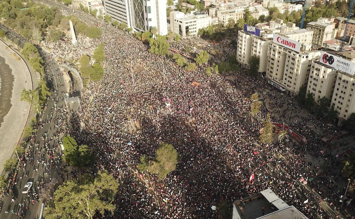 Una de las protestas de Chile. 