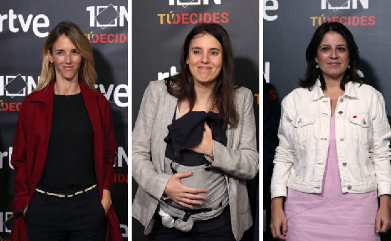 Cayetana Álvarez de Toledo, Adriana Lastra e Irene Montero