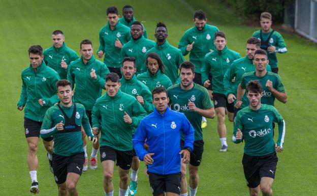 Imagen. Las imágenes del entrenamiento de este lunes.