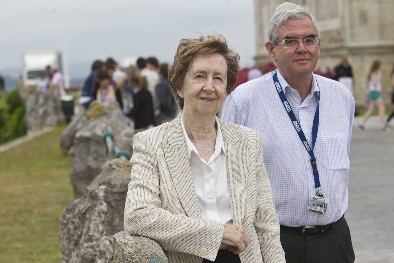 Con su colaborador Jesús Ávila, en el Palacio de La Magdalena, en 2015.