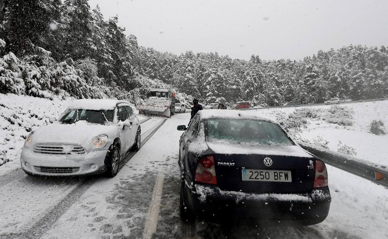 Nevada en el puerto de Erro (Navarra), el pasado domingo.