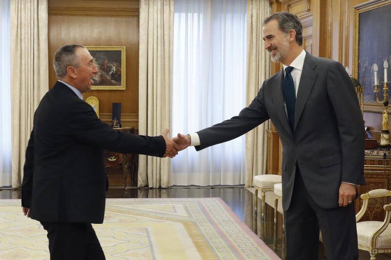 El diputado de Compromís, Joan Baldoví, en su encuentro con el Rey.